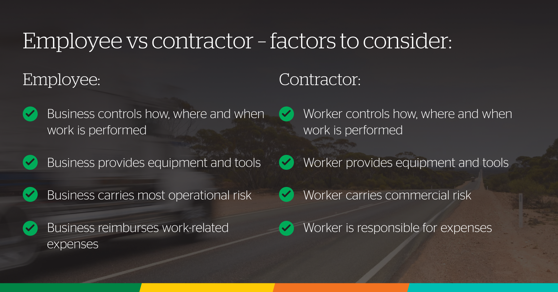 Sham contracting employee vs contractor factors to consider